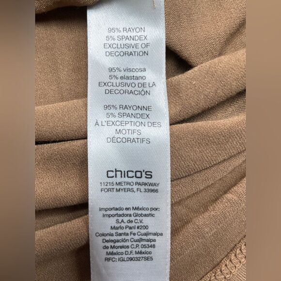 Brown Long Sleeve Gold Trim Round Neckline SIZE 1 - Picture 8 of 10